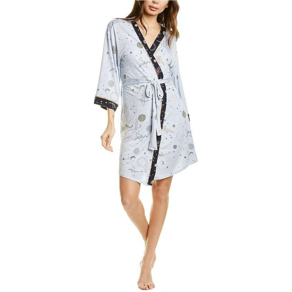 🌸SOLD🌸 NWT Hale Bob | Blue Stars Birds Kimono Robe Chemise Nightgown Set XS - Picture 1 of 12